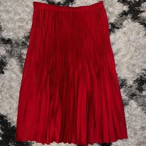 Club Monaco Red Angle Pleated Skirt